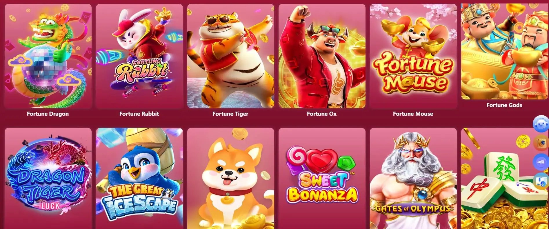 Koleksi permainan Push Gaming di platform togelup 176 dengan berbagai tema dan fitur